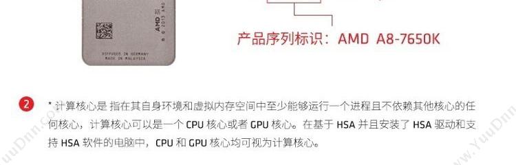 AMD APU系列A8-7650K四核R7核显FM2+接口盒装处理器 CPU