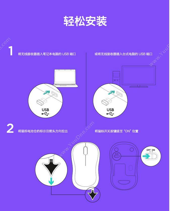 罗技 Logitech M280(红) 无线鼠标