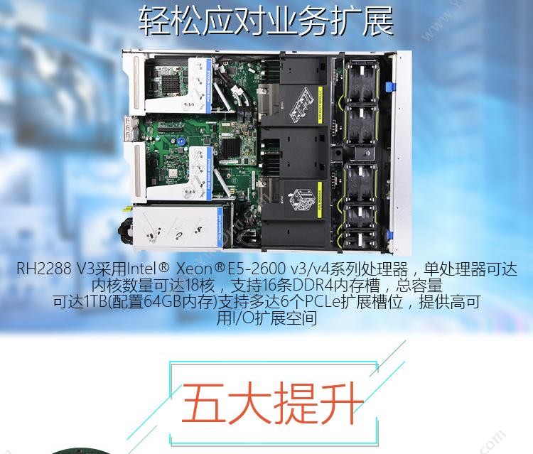 华为 Huawei RH2288V38盘位E5-2609V416G2*300GSR130460W 2U机架式服务器