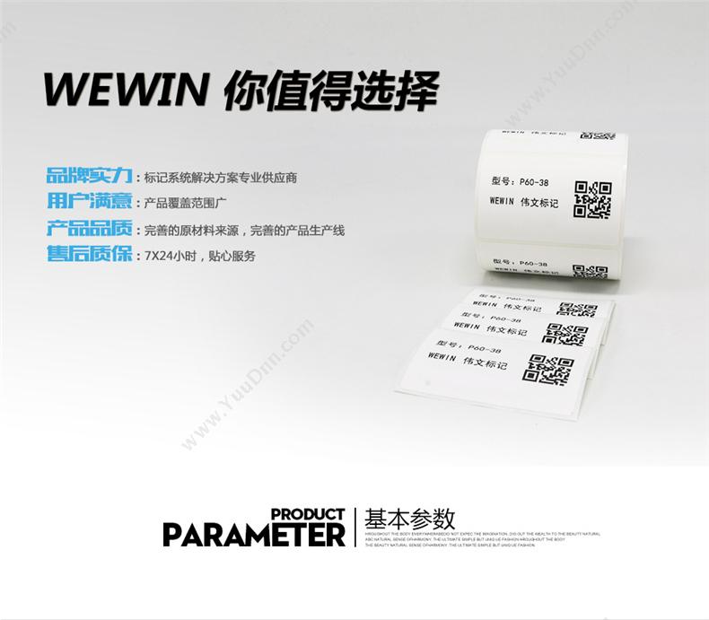 伟文 Wewin P60-38-400 （白）设备标签 400片/卷 线缆标签