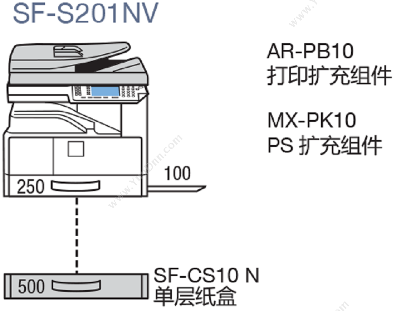 夏普 Sharp SF-S261NV -Libre A3 （灰白） 黑白中速数码复合机