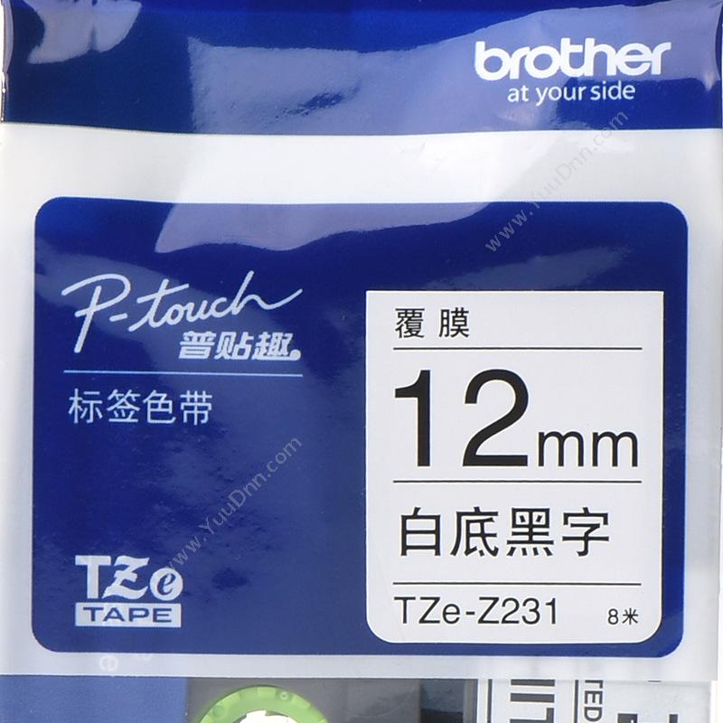 兄弟 Brother TZE-Z231 白底黑字 12mm*8m 兄弟碳带