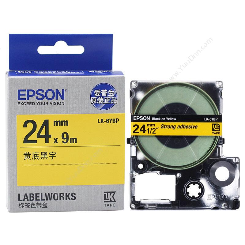 爱普生 Epson LK-6YBP  24mm黑字/黄底9米 爱普生碳带