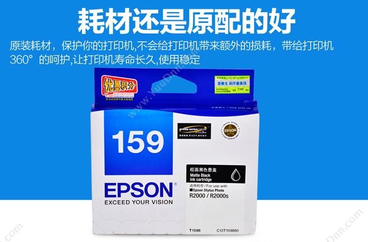 爱普生 Epson T1590（C13T159080） 亮光色（适用 Epson Stylus Photo R2000） 打印机墨粉/墨粉盒