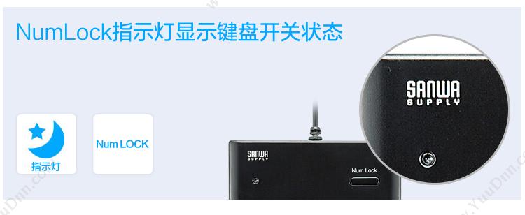 山业 Sanwa NT-16USV USB数字键盘  银（白） 有线键盘