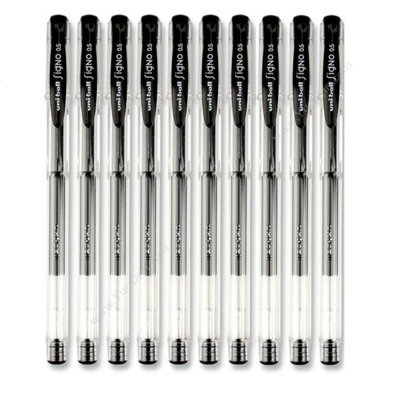 三菱 MitsubishiUM-100 双珠水笔/啫哩笔 0.5 （黑）（10支/盒）插盖式中性笔