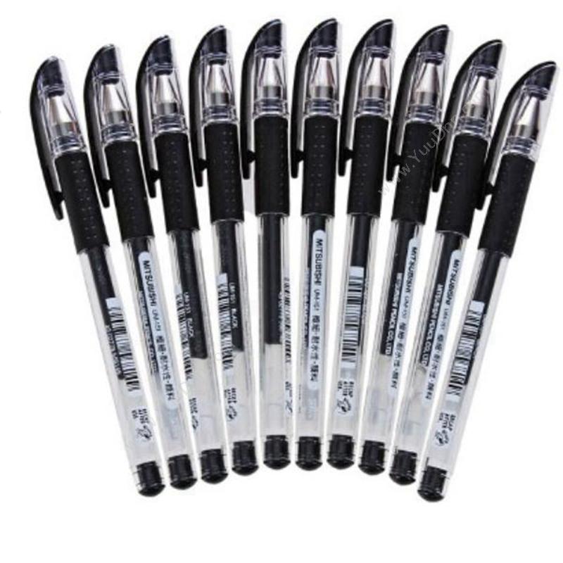 三菱 MitsubishiUM-151 极细嗜喱笔 0.38 （黑） 10支/盒插盖式中性笔