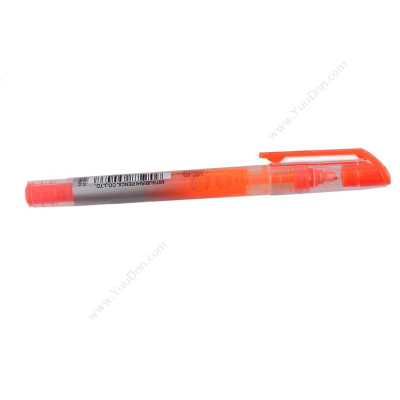 三菱 Mitsubishi USP-105透视荧光笔（橙色，12支/盒） 单头荧光笔