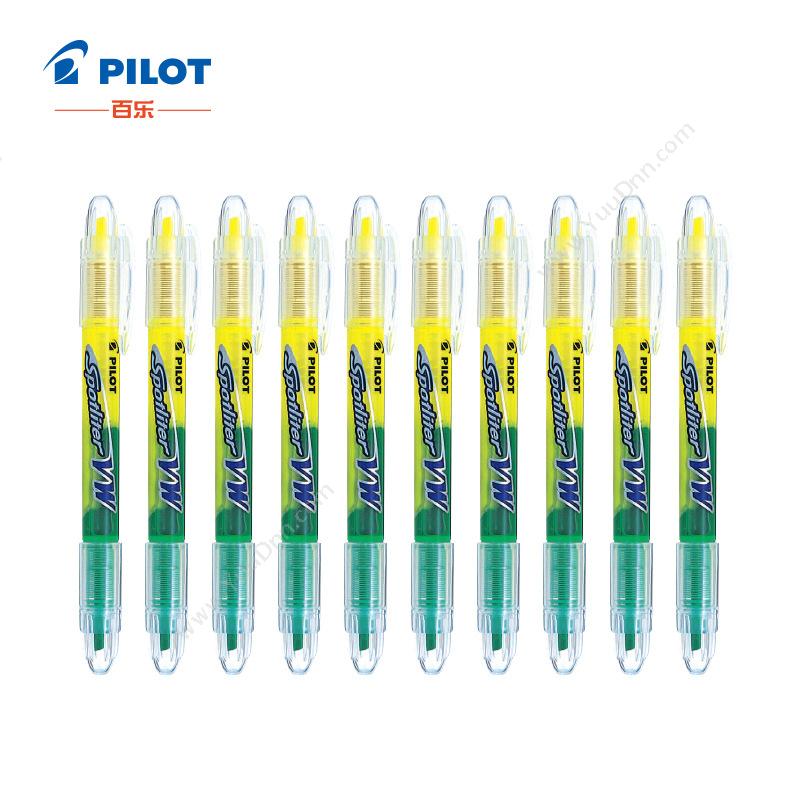百乐 PilotSVW-15SL-YG(EX) 粉黄/绿 1.0MM 10支/盒双头荧光笔