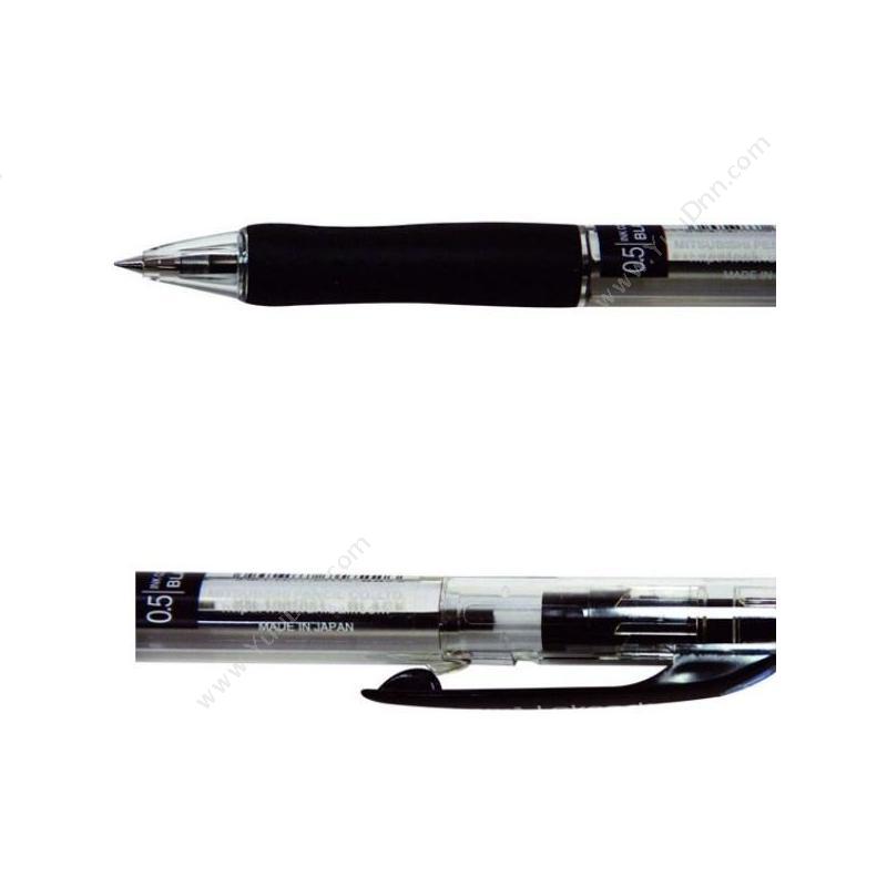 三菱 MitsubishiSN-100 透明杆按挚式圆珠笔 0.5 （黑） 笔芯SA-7C/5C按压式圆珠笔