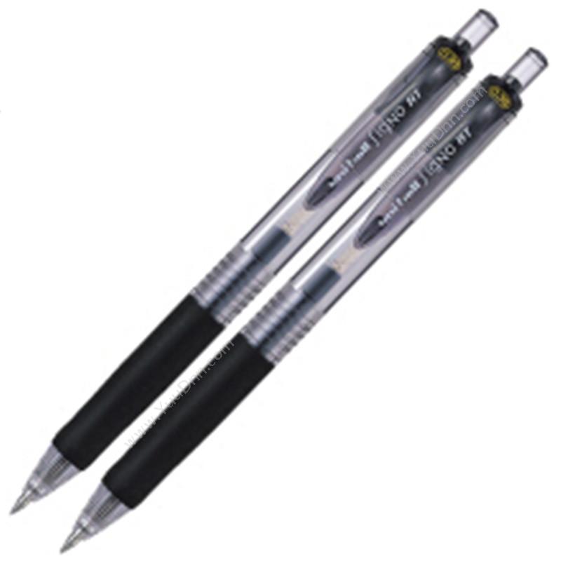 三菱 Mitsubishi 0.38极幼按挚式双珠水笔/啫哩笔UMN-138（用三菱水笔芯UMR-83，（黑），12支/盒） 按压式中性笔