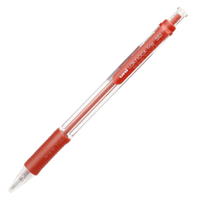 三菱 MitsubishiSN-101 0.7透明杆按挚式圆珠笔 0.7 （红） 笔芯SA-7C/SA-7CN按压式圆珠笔