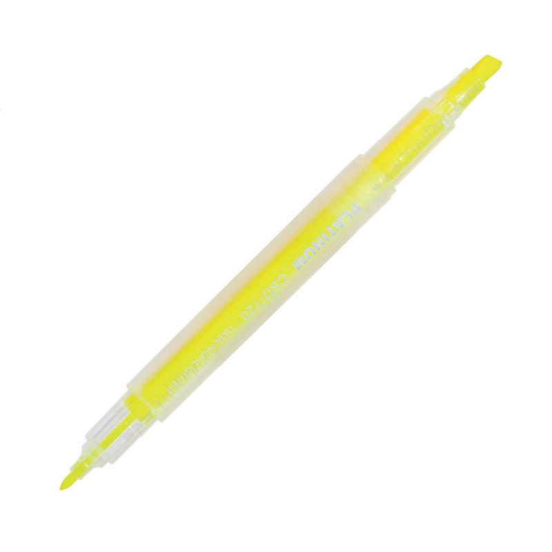 白金 Platinum CSD-120 （黄色,10支/盒） 双头荧光笔