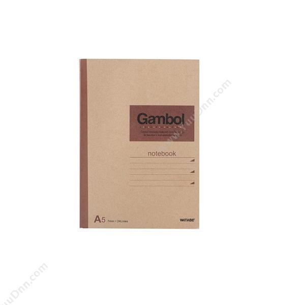 渡边 Gambol G5801 牛皮纸线装订本 A5 土黄色 80页 胶装本