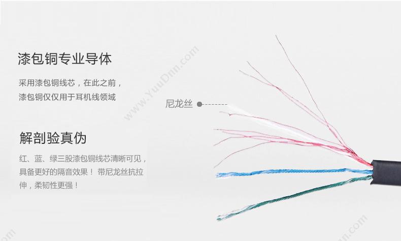 绿联 Ugreen 10597 车用AUX 3.5mm公对公车载立体声连接线 音频线