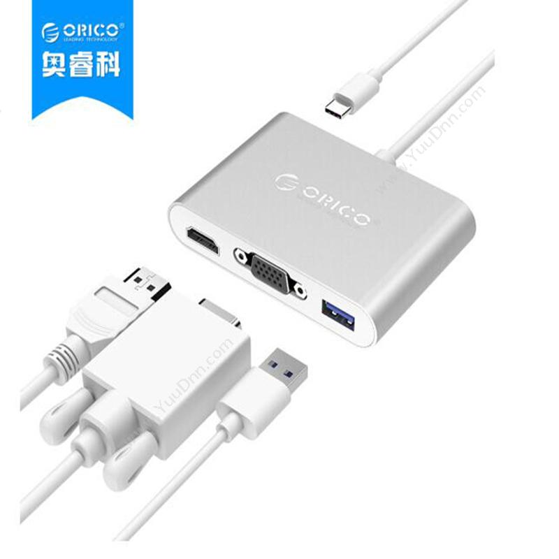 奥睿科 OricoRCHV-SV USB （银）  TYPE-C*1 Type-A*1 VGA*1 HDMI*1 Fresco FL5002 15cm扩展配件