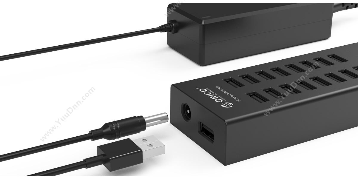 奥睿科 Orico H1613-U2-BK  USB2.0*16 12V2.5A 100CM （黑） 集线器