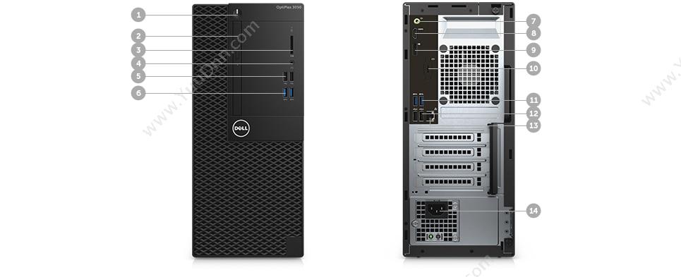 戴尔 Dell 3050MT 台式机 23英寸I54G500GRWW10H3Y 台式电脑套机