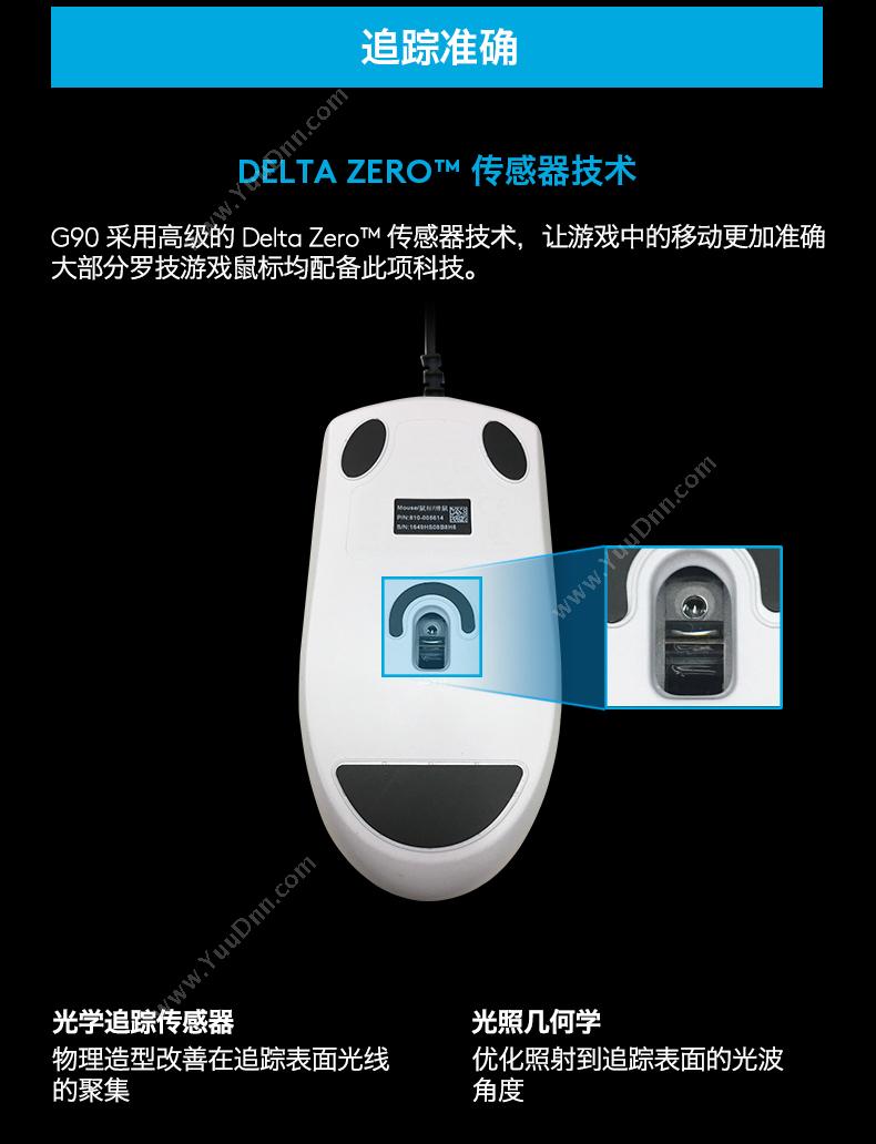 罗技 Logitech G90 光电游戏鼠标 （黑） 有线鼠标