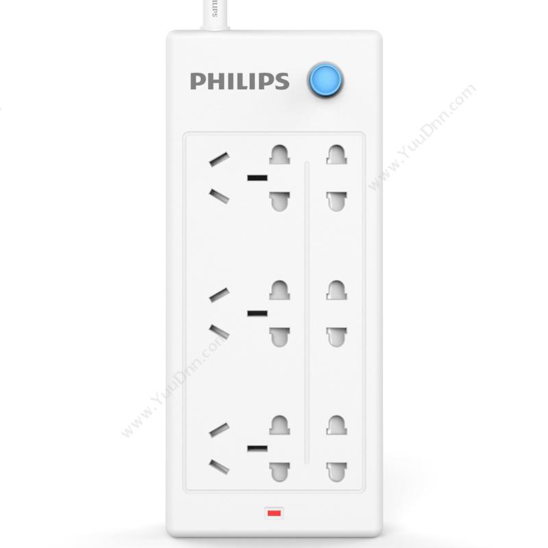 飞利浦 PhilipsSPS2611B/93 单控六联插座 1.8米 （白） 20个/箱插座