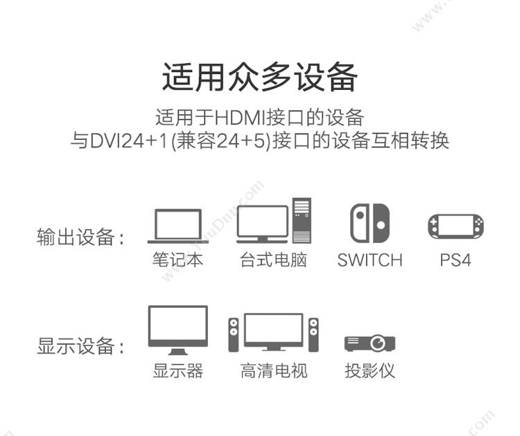 绿联 Ugreen 10135 HDMI转DVI线 2米 （黑） 视频线