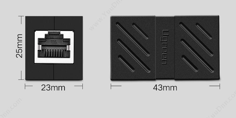 绿联 Ugreen 20390 网线连接器 （黑）  RJ45网线接头延长器 扩展配件