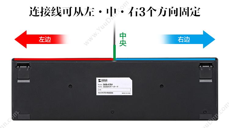 山业 Sanwa SKB-E2U 英语USB 线长 1.5m（黑） 有线键盘