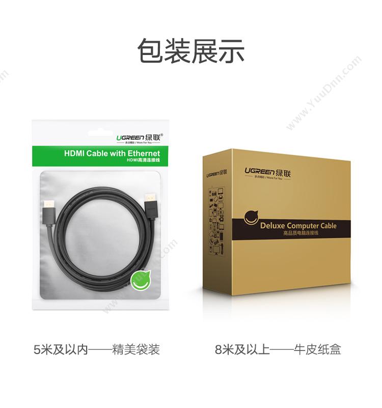 绿联 Ugreen 10112 HDMI线 20米 （黑） 视频线