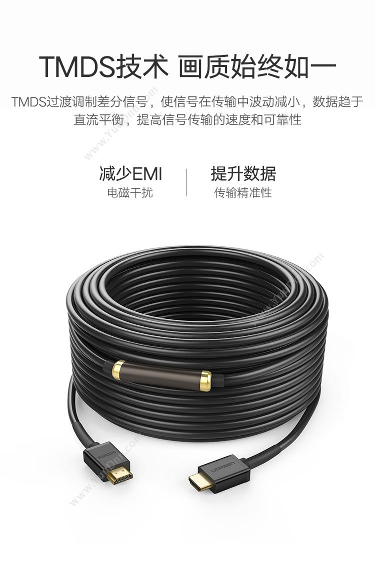 绿联 Ugreen 10112 HDMI线 20米 （黑） 视频线