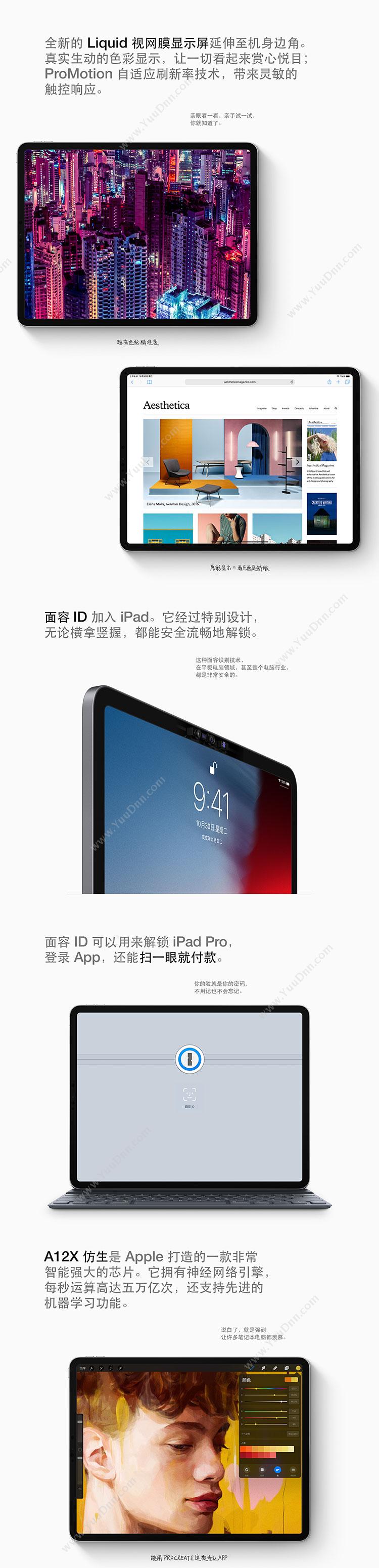 苹果 Apple MU0Q2CH/A IPAD PRO 11英寸 WLAN CELL4G+ 64G GRY-CHN 深空灰 平板电脑