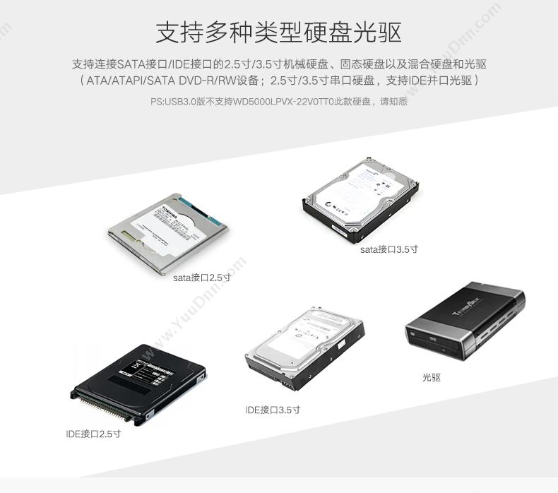 绿联 Ugreen 30353 多功能硬盘存储  黑色  USB3.0转SATA/IDE硬盘转接 转换器