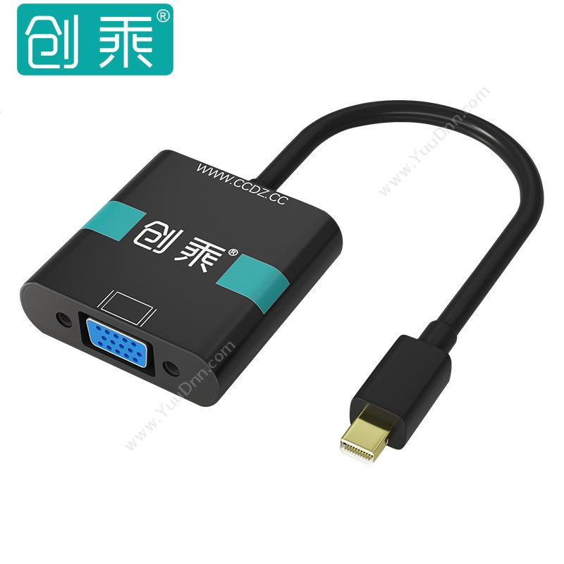 创乘 ChuangChengCT087-B Mini DP转VGA Mini DisplayPort公转VGA母 黑色转换器