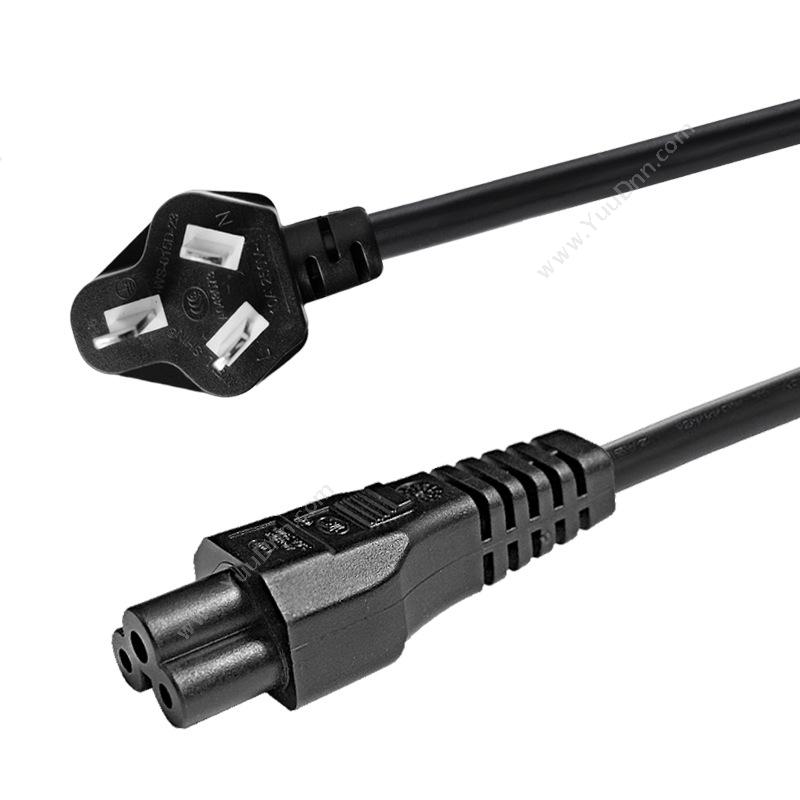 包尔星克  Powersync MPMC0020  2米 （黑）  90度三插对180度米老鼠 充电线
