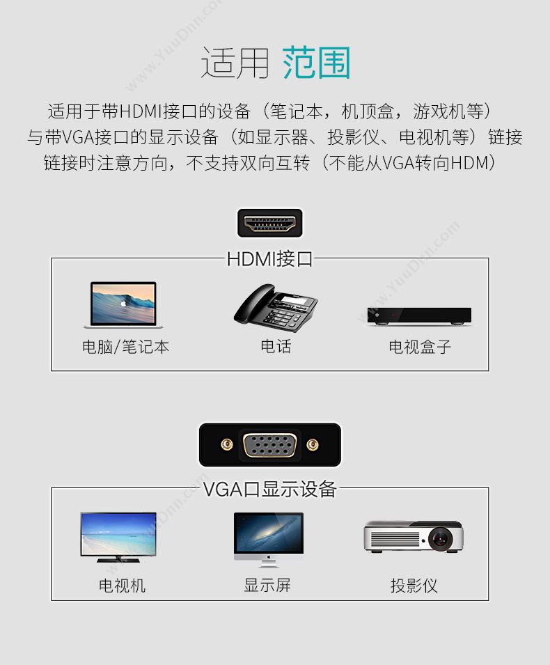 创乘 ChuangCheng CT061-B HDMI转VGA HDMI公转VGA母 黑色 转换器