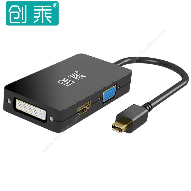 创乘 ChuangChengCT091-B Mini DP三合一 Mini DisplayPort公转VGA/DVI/HDMI 黑色转换器