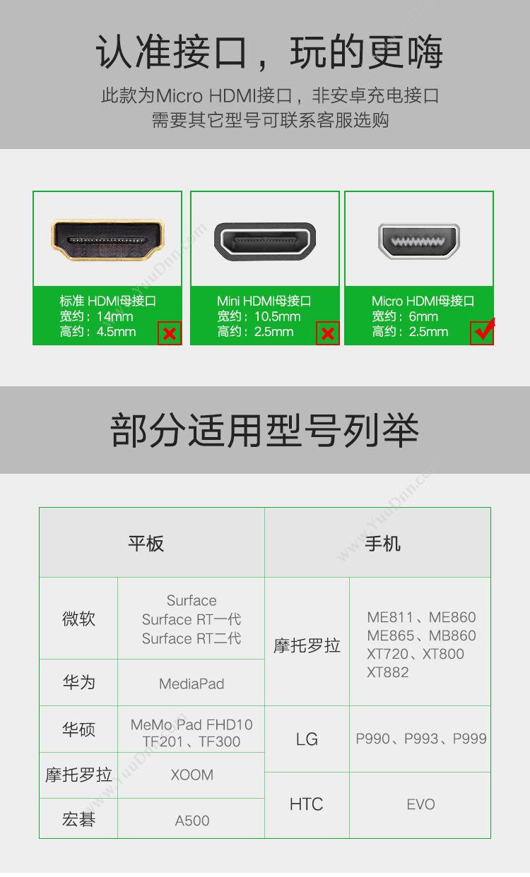 绿联 Ugreen 40268 Micro HDMI转VGA  黑色 转换器