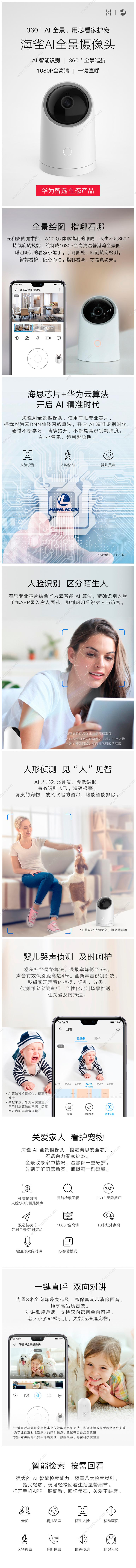 华为 Huawei HQ1 海雀AI全景 （白） 摄像头