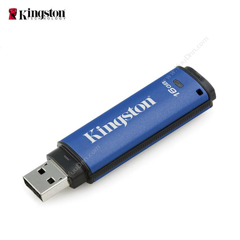 金士顿 KingstonDTVP30/16G  DTVP30 256位AES硬件金属加密 USB3（蓝）U盘