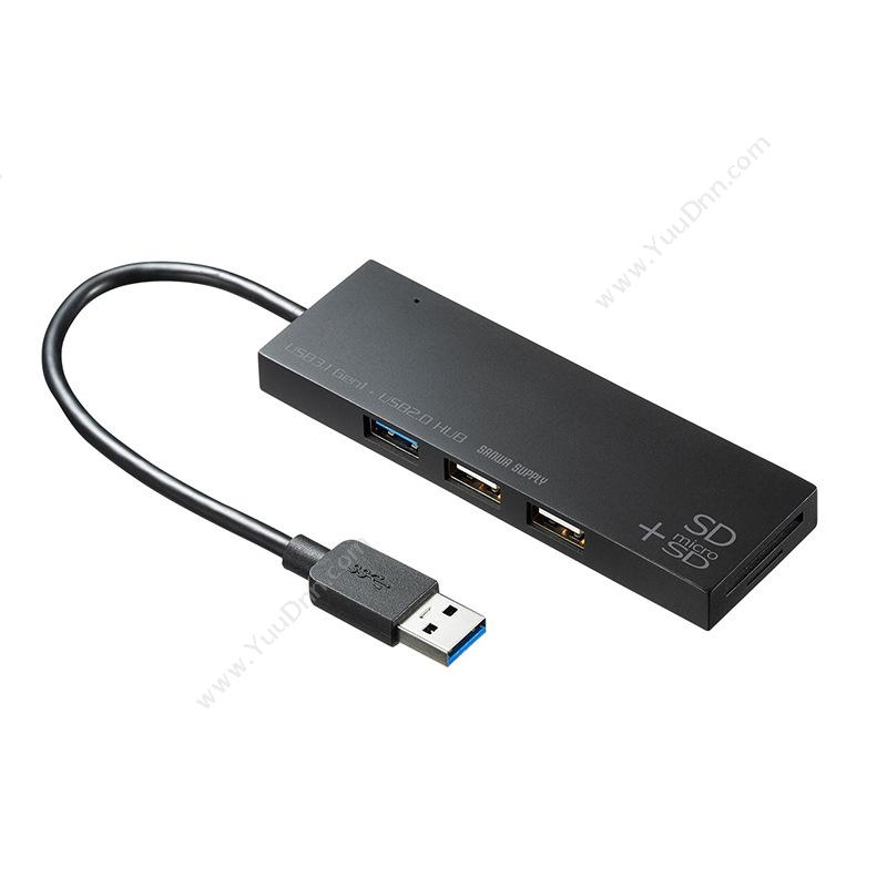 山业 Sanwa USB-3HC316BK USB USB3.1*1 USB2.0*2 带读卡器（黑） 集线器