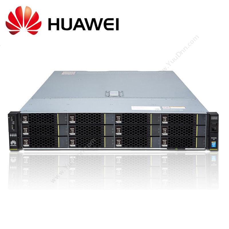 华为 HuaweiRH2288HV3 2U 8盘位2*E5-2620V4,无内存,无RAID卡，（黑）  2*480GSSD硬盘,4*GE,双电源,滑轨机架式服务器