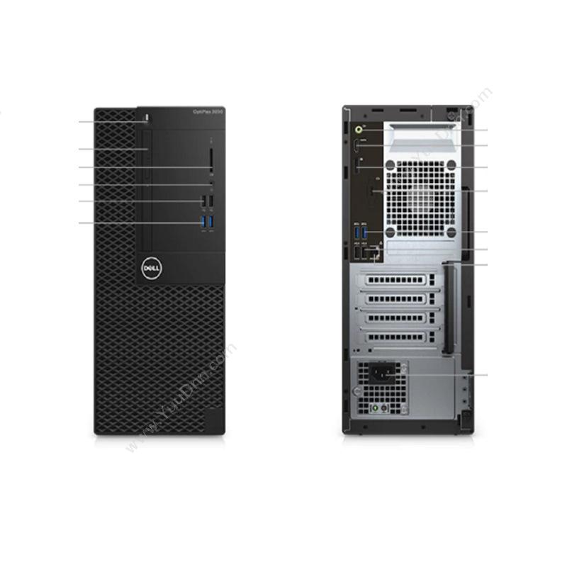 戴尔 Dell OptiPlex3060Tower230657(I3-8100/4G/128SSD+1T/RW/E2216H） 台式机 台式电脑套机
