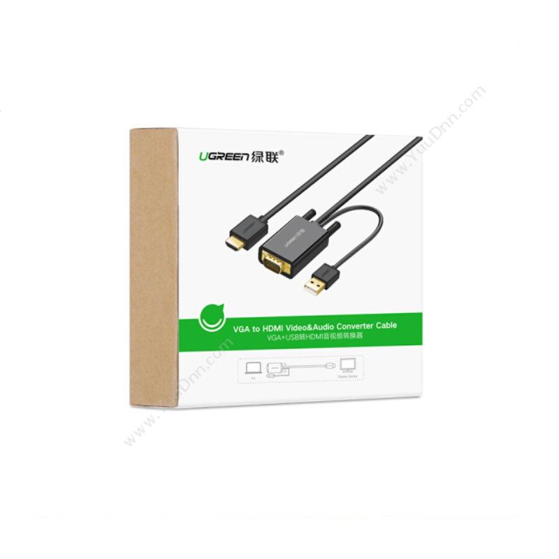 绿联 Ugreen 30840 VGA转HDMI高清线  2米 2米 转换器