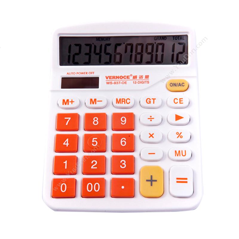 威诺思 VernoceWS-937 OE 计算器 单个包装 亮橙色常规计算器