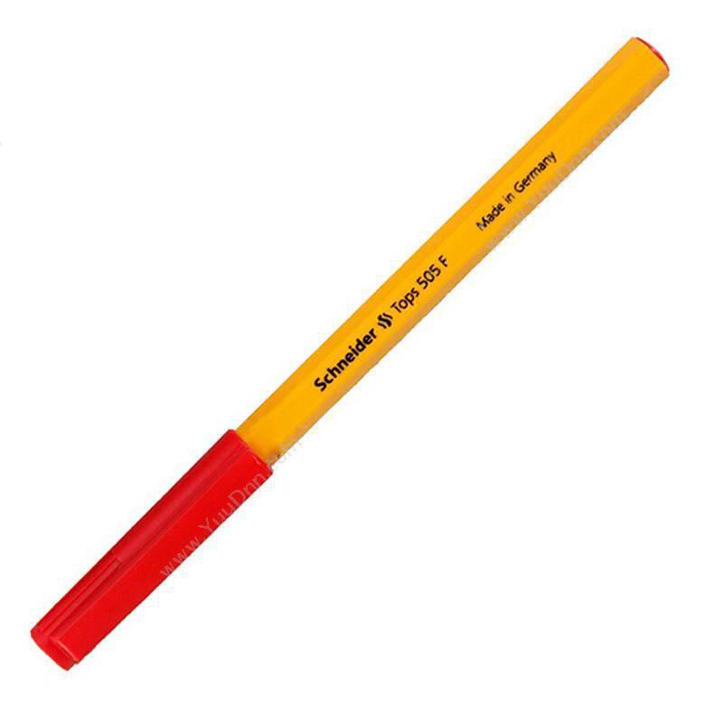 施耐德 Schneider505/150502 黄杆圆珠笔 F咀 （红） 50支一盒插盖式中性笔