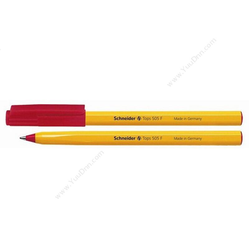 施耐德 Schneider505/150502 黄杆圆珠笔 F咀 （红） 50支一盒插盖式中性笔