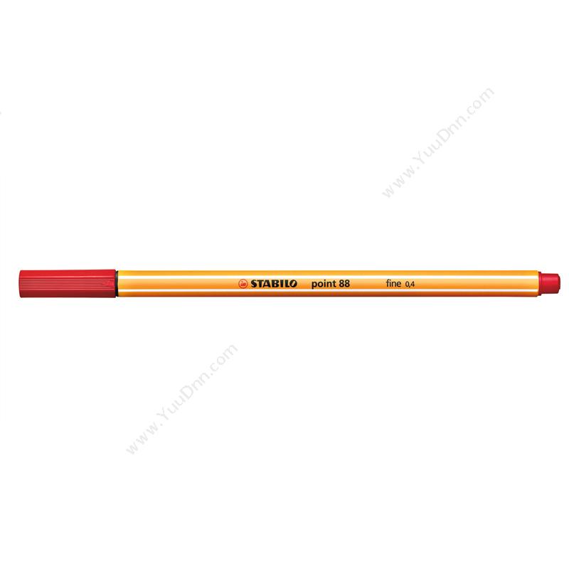 思笔乐 Stabilo88/40 纤维水笔 0.4mm 10支/盒 （红）插盖式中性笔