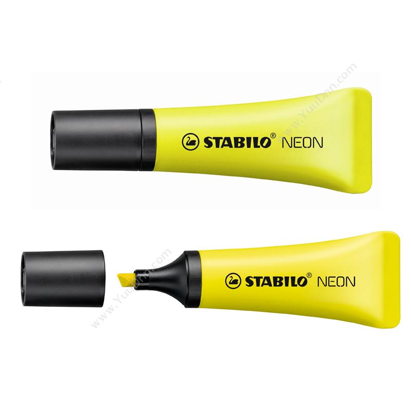 思笔乐 Stabilo72/24 霓虹乐荧光笔  荧光黄色单头荧光笔
