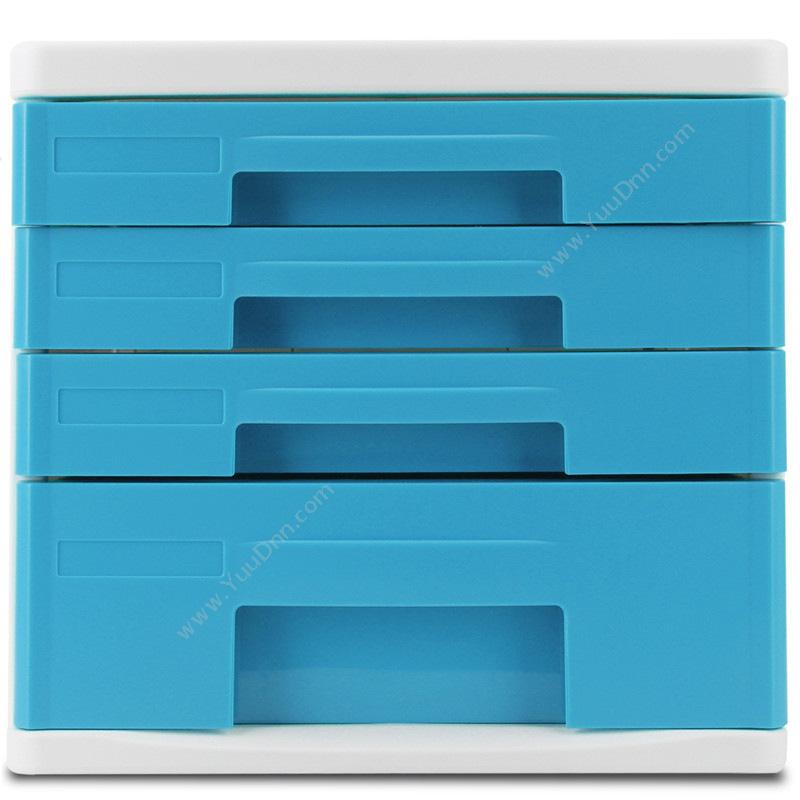 得力 Deli9761 时尚彩色办公四层文件柜/资料收纳柜  （蓝）塑料文件柜