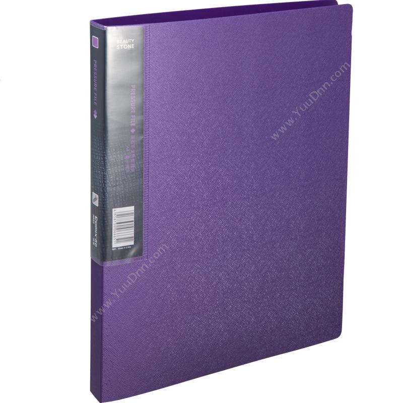 齐心 ComixA623 美石系列PP单长押夹 A4 珠紫色 20个/盒，80个/箱轻便夹