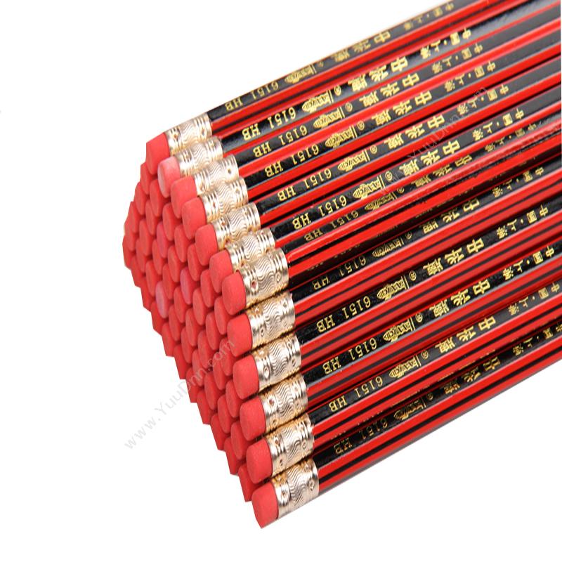 中华 Chunghwa 6151 带橡皮头木质 HB 12支/盒（上海产） 铅笔